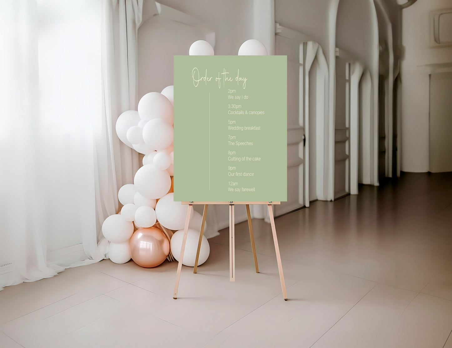 Willow Order Of The Day Wedding Party Sign