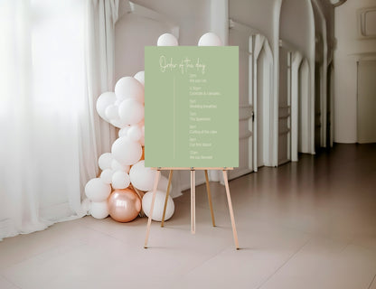 Willow Order Of The Day Wedding Party Sign
