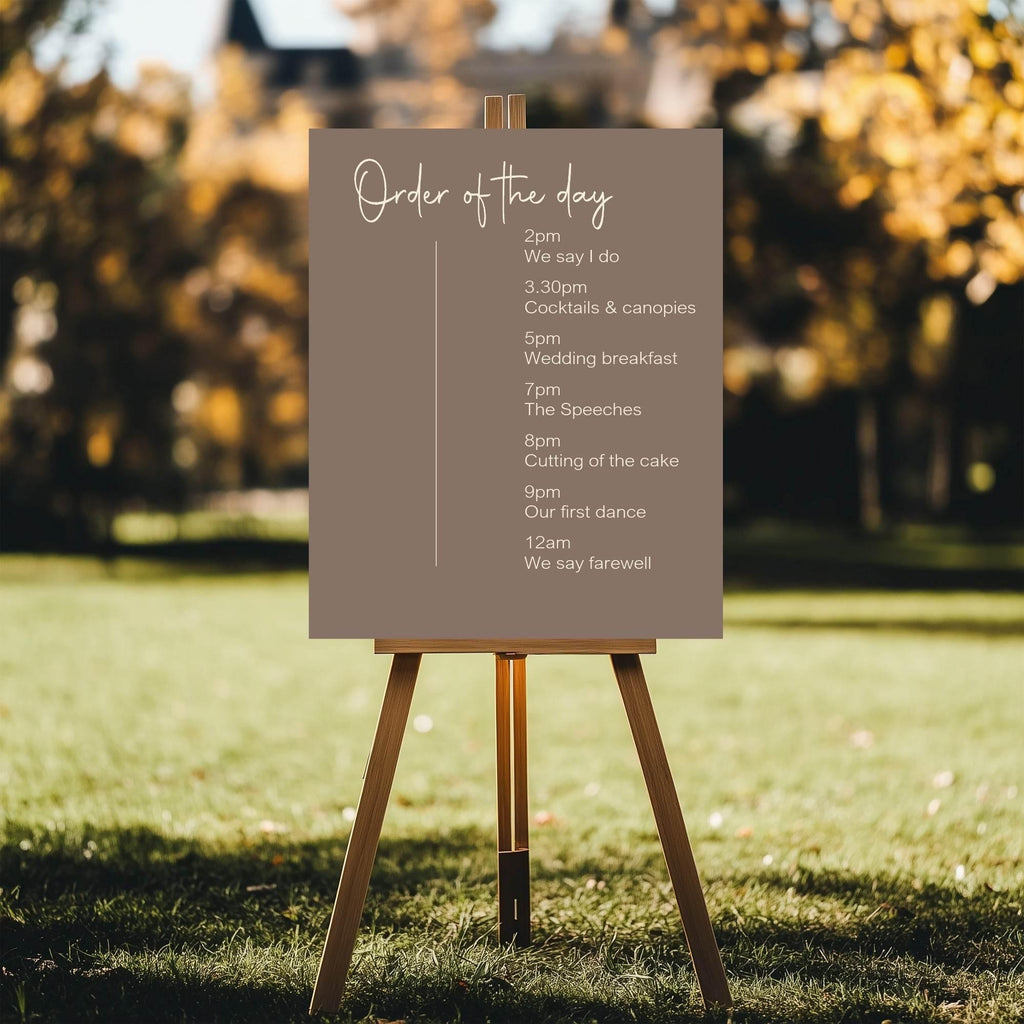 Earth Order Of The Day Wedding Party Sign - Larosier Prints