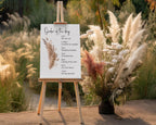 Boho Order Of The Day Wedding Party Sign - Larosier Prints