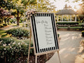Black & White Stripe Order Of The Day Wedding Party Sign - Larosier Prints
