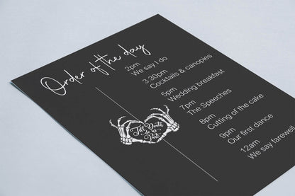 Gothic Order Of The Day Wedding Party Sign