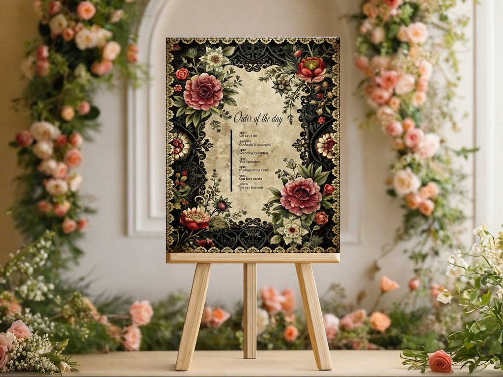 Gothic Floral Complete Wedding Signage Bundle