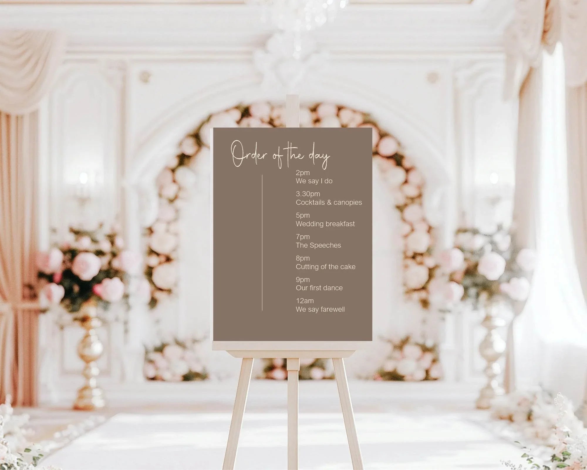 Earth Order Of The Day Wedding Party Sign - Larosier Prints