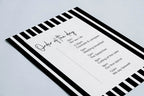 Black & White Stripe Order Of The Day Wedding Party Sign - Larosier Prints