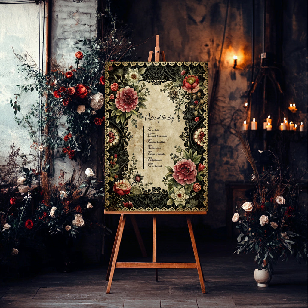 Gothic Floral Complete Wedding Signage Bundle