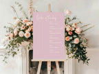 Dusky Pink Order Of The Day Wedding Party Sign - Larosier Prints