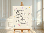 Spring Flowers Engagement Welcome Party Sign - Larosier Prints