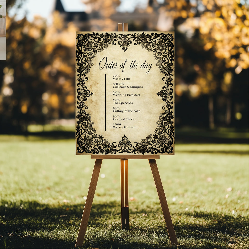 Black Lace Essentials Wedding Signage Bundle