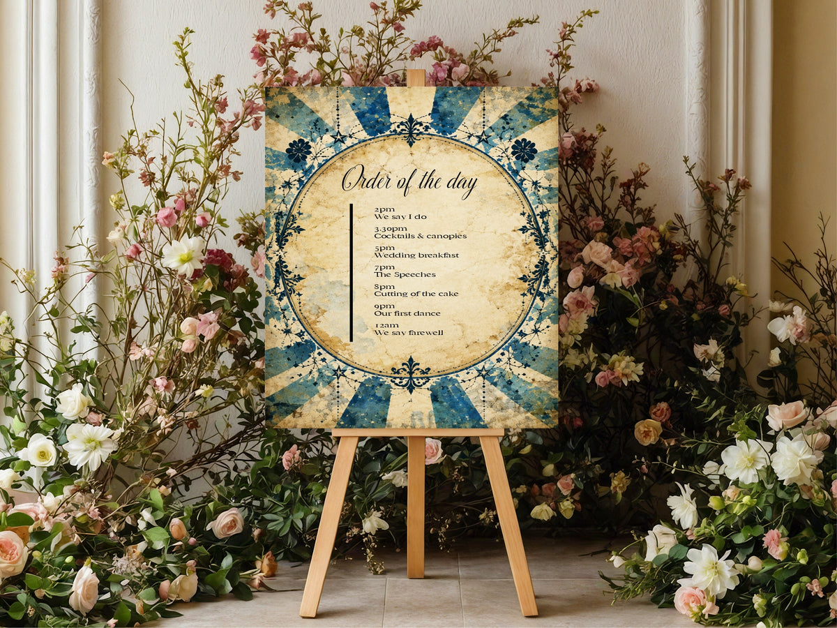 Gothic Circus Order of the Day Sign wedding design
