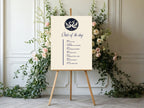 Celestial Swan wedding order of the day detail