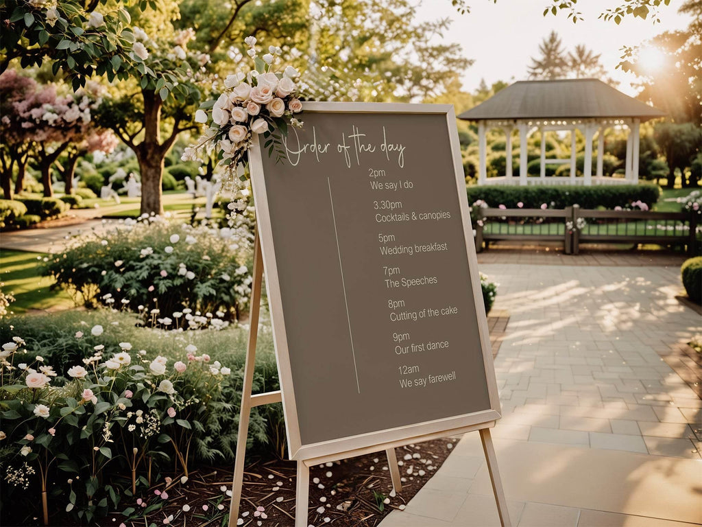 Earth Order Of The Day Wedding Party Sign - Larosier Prints
