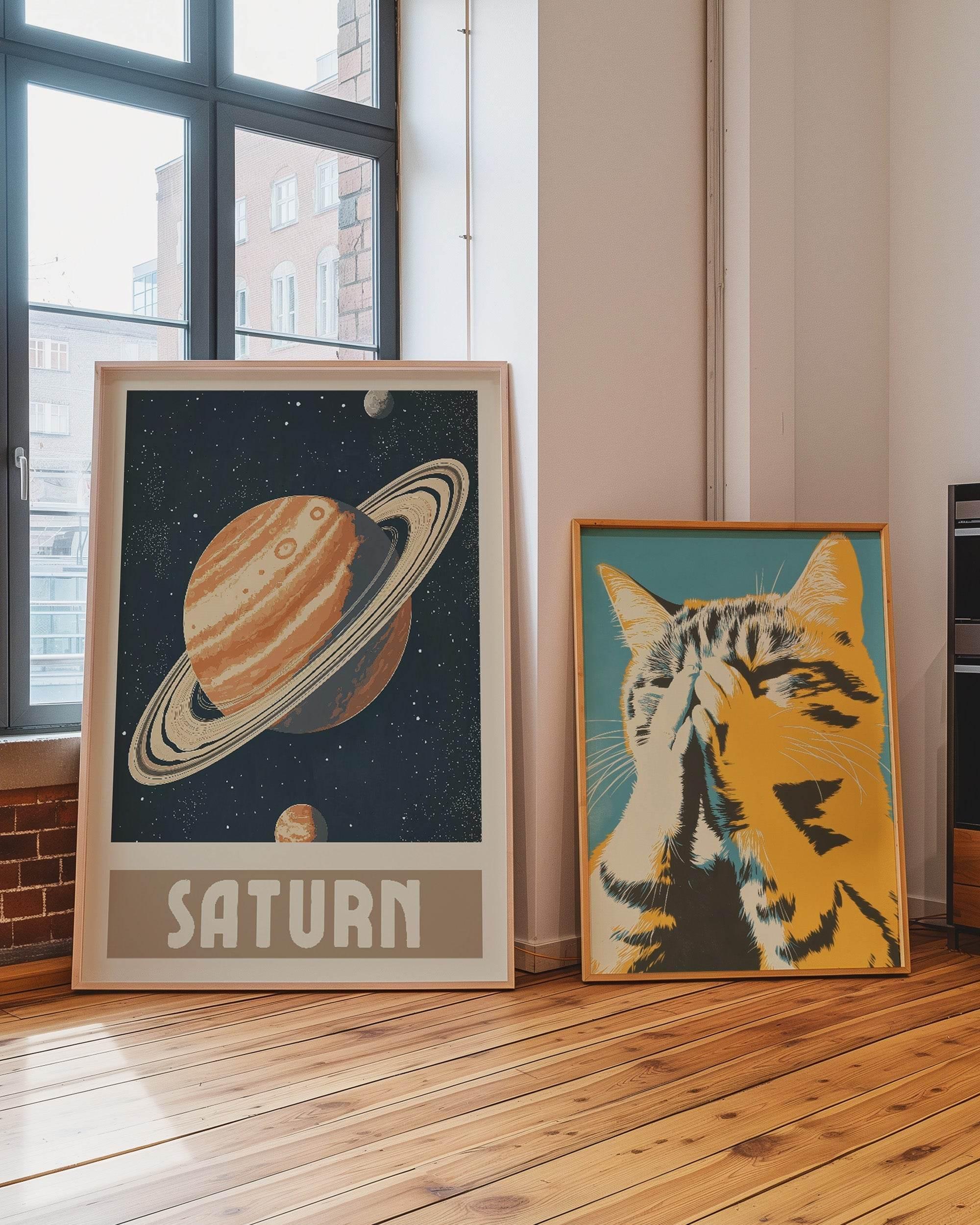Saturn Print | Retro Wall Art - Larosier Prints