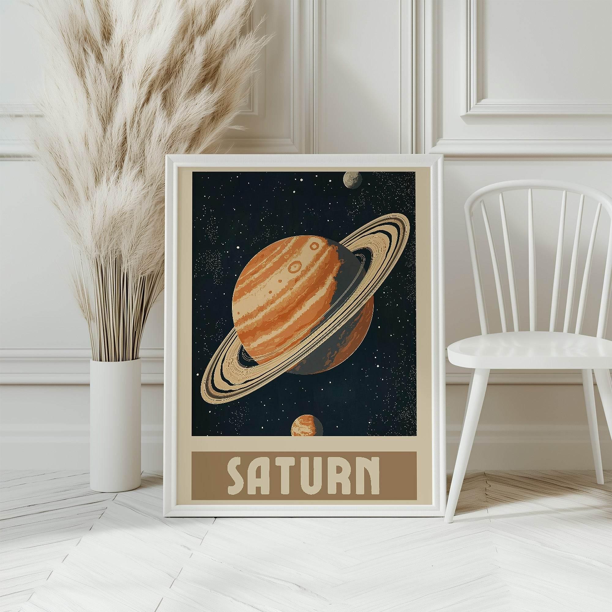 Saturn Print | Retro Wall Art - Larosier Prints