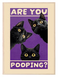 Are You Pooping Cats Print | Bathroom Wall Art | Purple - Larosier Prints