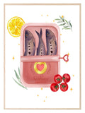 Sardines With A Slice A Lemon A Tomatoes Wall Art Print - Larosier Prints