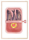 Sardines Wall Art Print | Pink - Larosier Prints