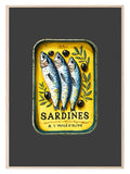 Sardines Wall Art Print | Black - Larosier Prints