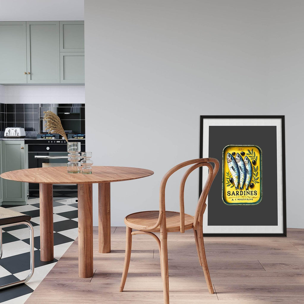 Sardines Wall Art Print | Black - Larosier Prints
