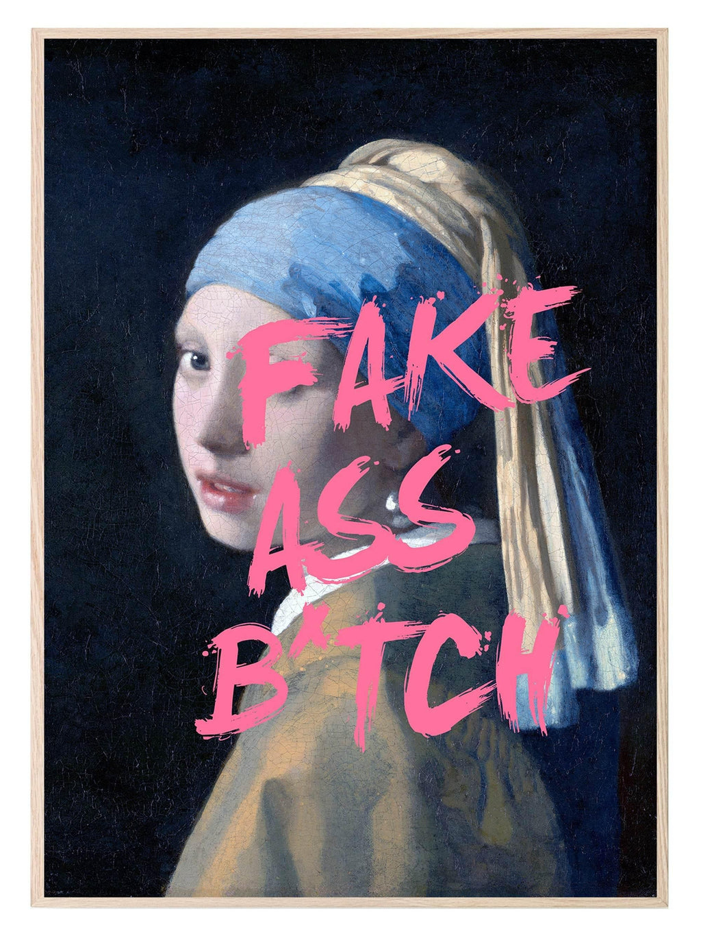 Girl with a Pearl Earring Print – Altered Art Inspired by Johannes Vermeer | Pop Culture Wall Art - Larosier Prints