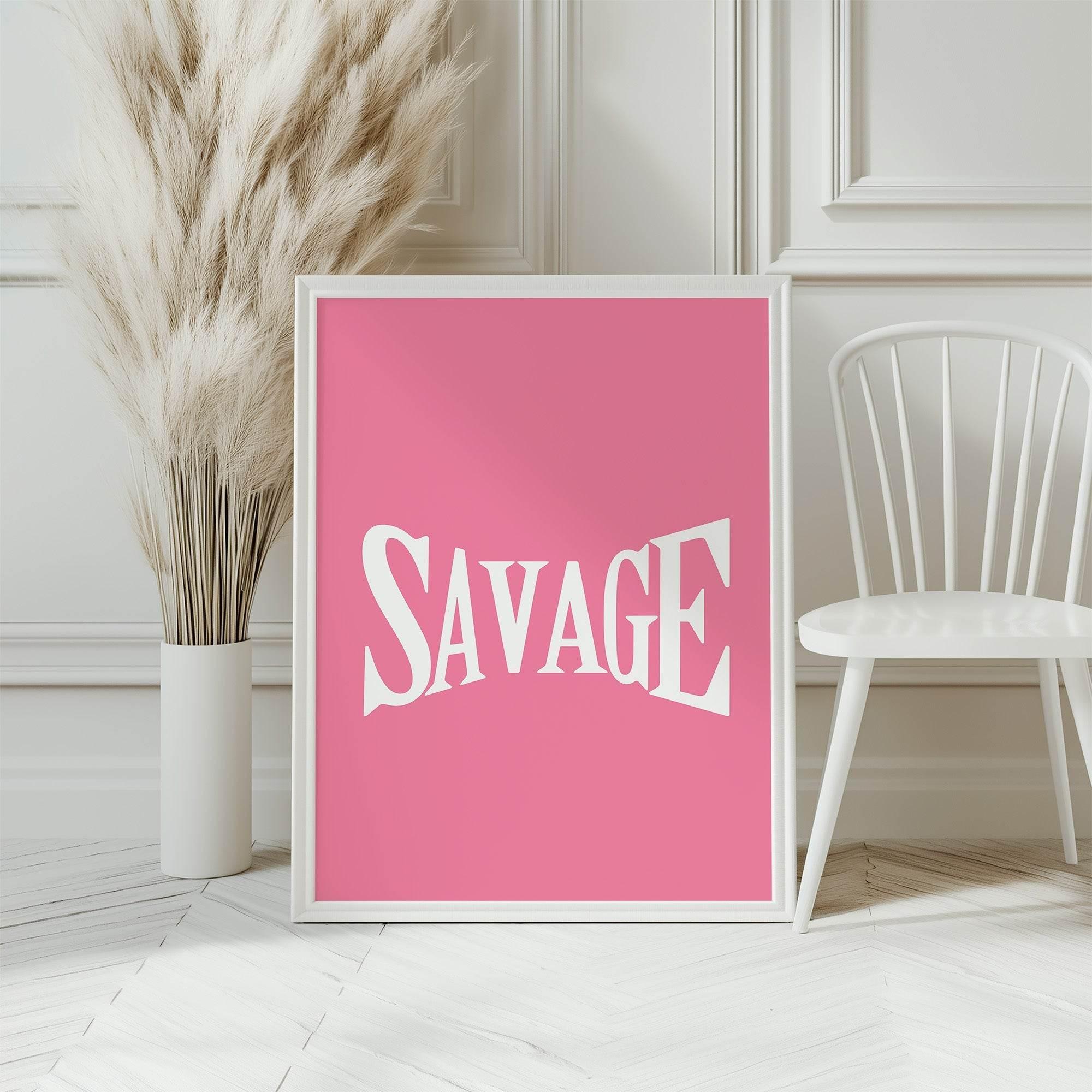 Savage Print | Pink | Coquette Wall Art - Larosier Prints