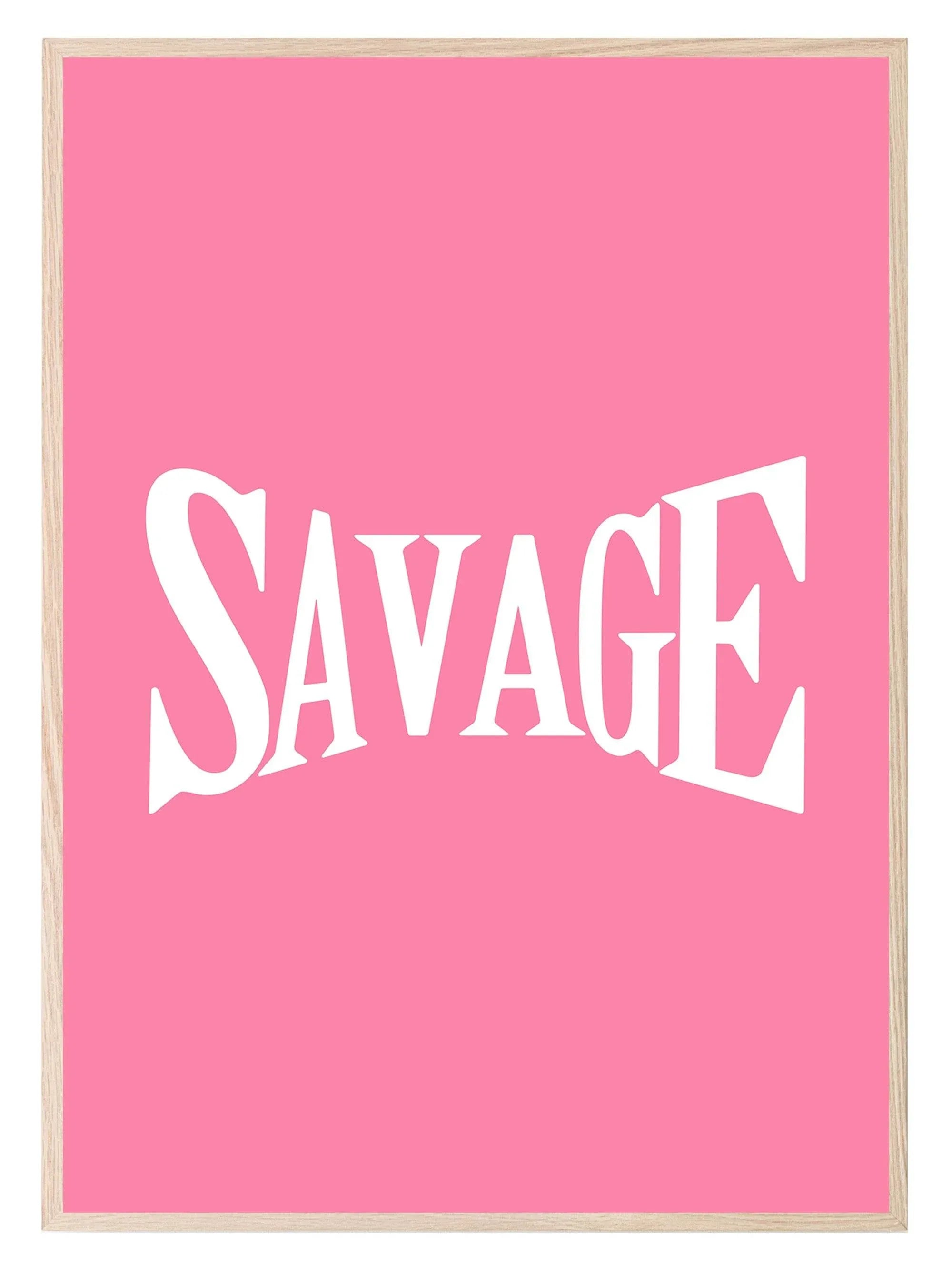 Savage Print | Pink | Coquette Wall Art - Larosier Prints