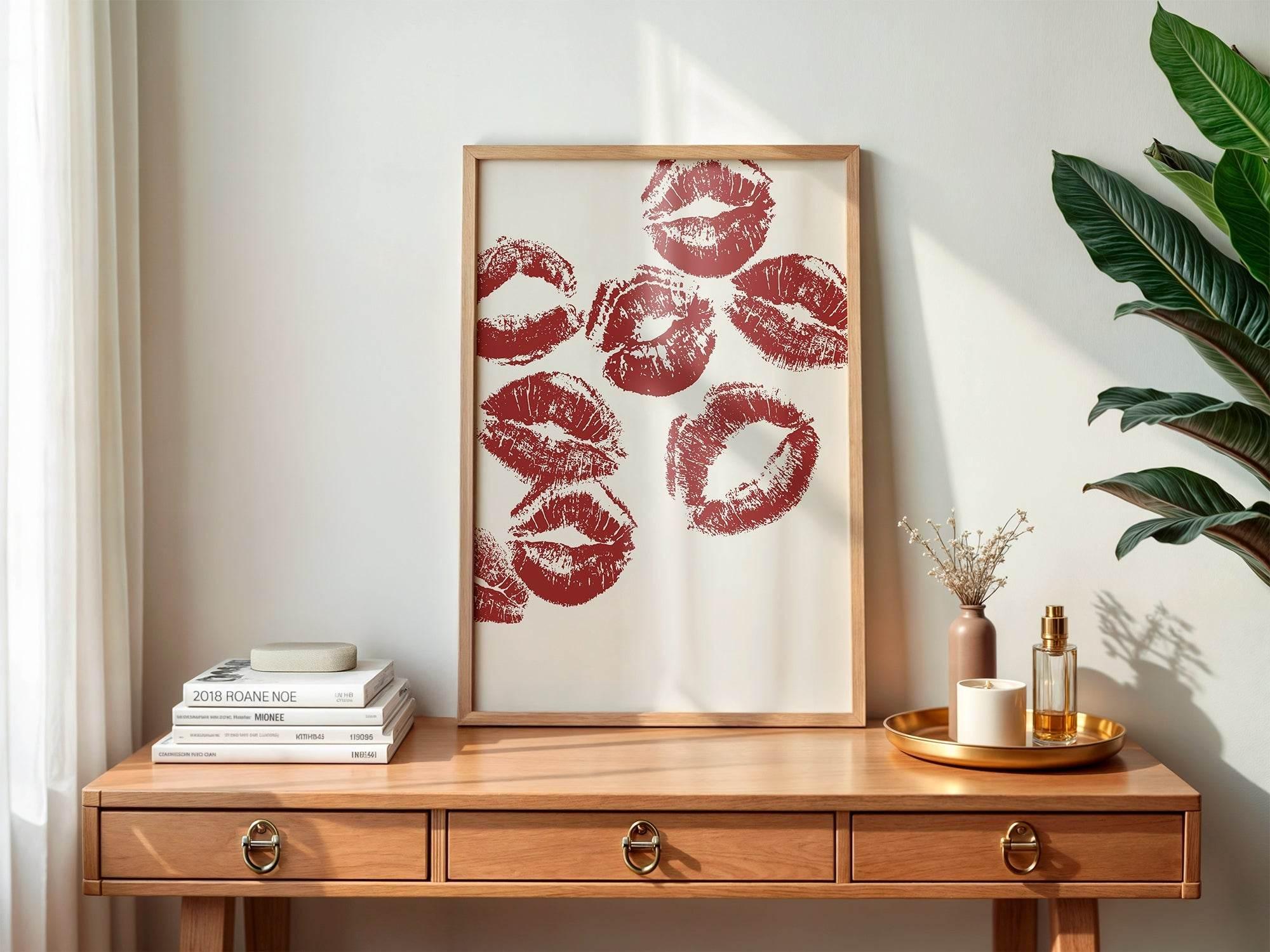 The Red Lip Print | Classy Wall Art - Larosier Prints
