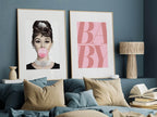 Audrey Hepburn Blowing Bubbles Print | Funny Wall Art - Larosier Prints