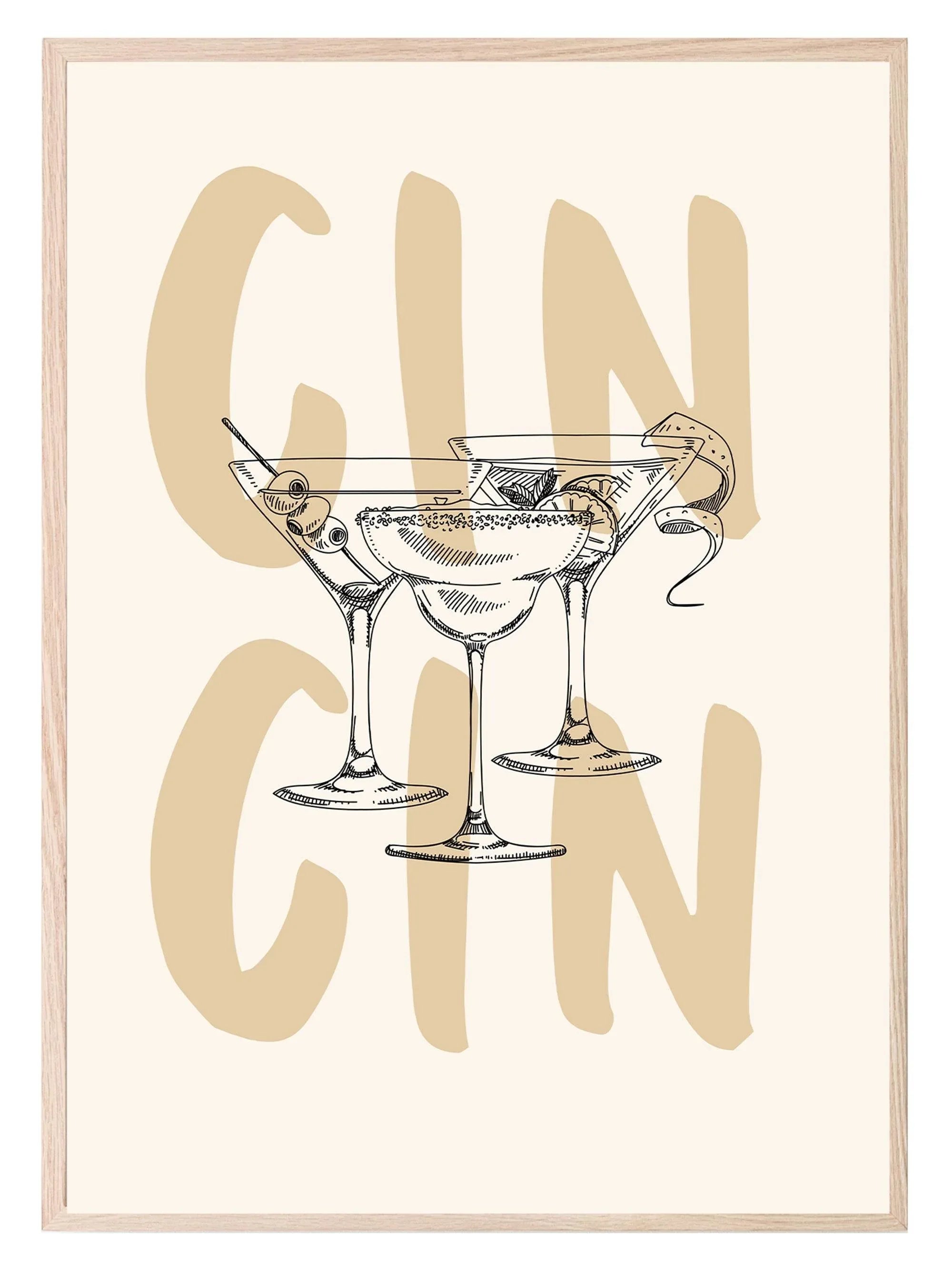 Cin Cin Print | Cocktail Wall Art - Larosier Prints