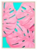 Pink Palm Leaves Print | Abstract Wall Art - Larosier Prints