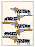 Spotty Sausage Dog Print | Kids Wall Art - Larosier Prints