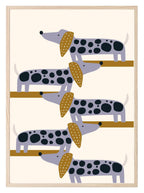 Spotty Sausage Dog Print | Kids Wall Art - Larosier Prints