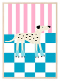 Spotty Dog on Roller Skates Print | Kids Wall Art - Larosier Prints