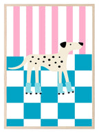 Spotty Dog on Roller Skates Print | Kids Wall Art - Larosier Prints