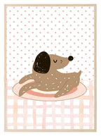 Spotty Dog Pink Print | Kids Wall Art - Larosier Prints
