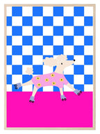 Poodle On Roller Skates Print | Kids Wall Art - Larosier Prints