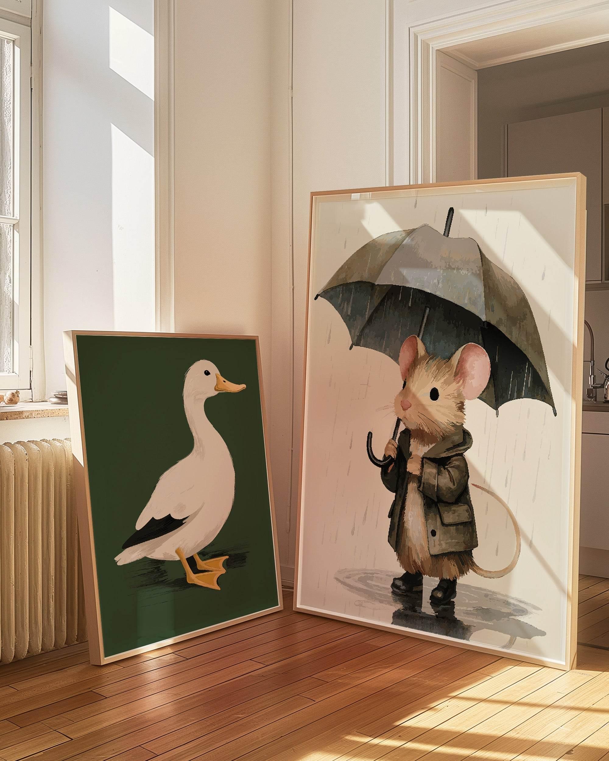 Classic Green Duck Print | Kids Wall Art - Larosier Prints