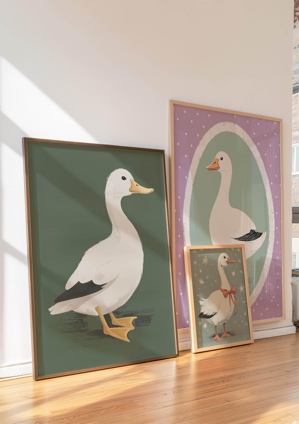 Goose With A Bow Print | Kids Wall Art - Larosier Prints