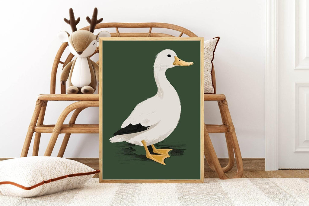 Classic Green Duck Print | Kids Wall Art - Larosier Prints