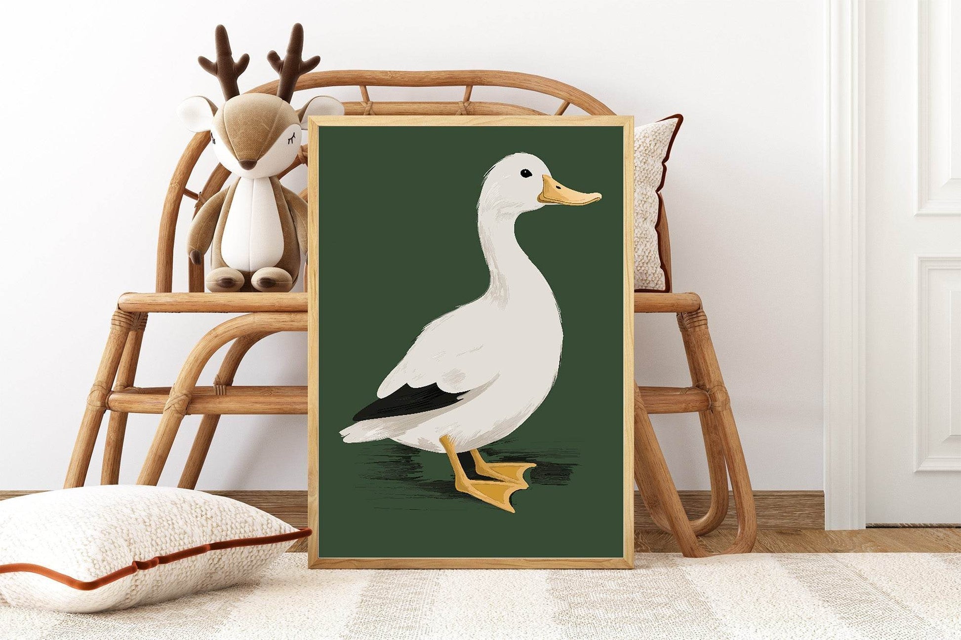 Classic Green Duck Print | Kids Wall Art