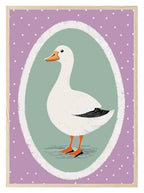 Dotty Purple & Green Goose Print | Kids Wall Art - Larosier Prints