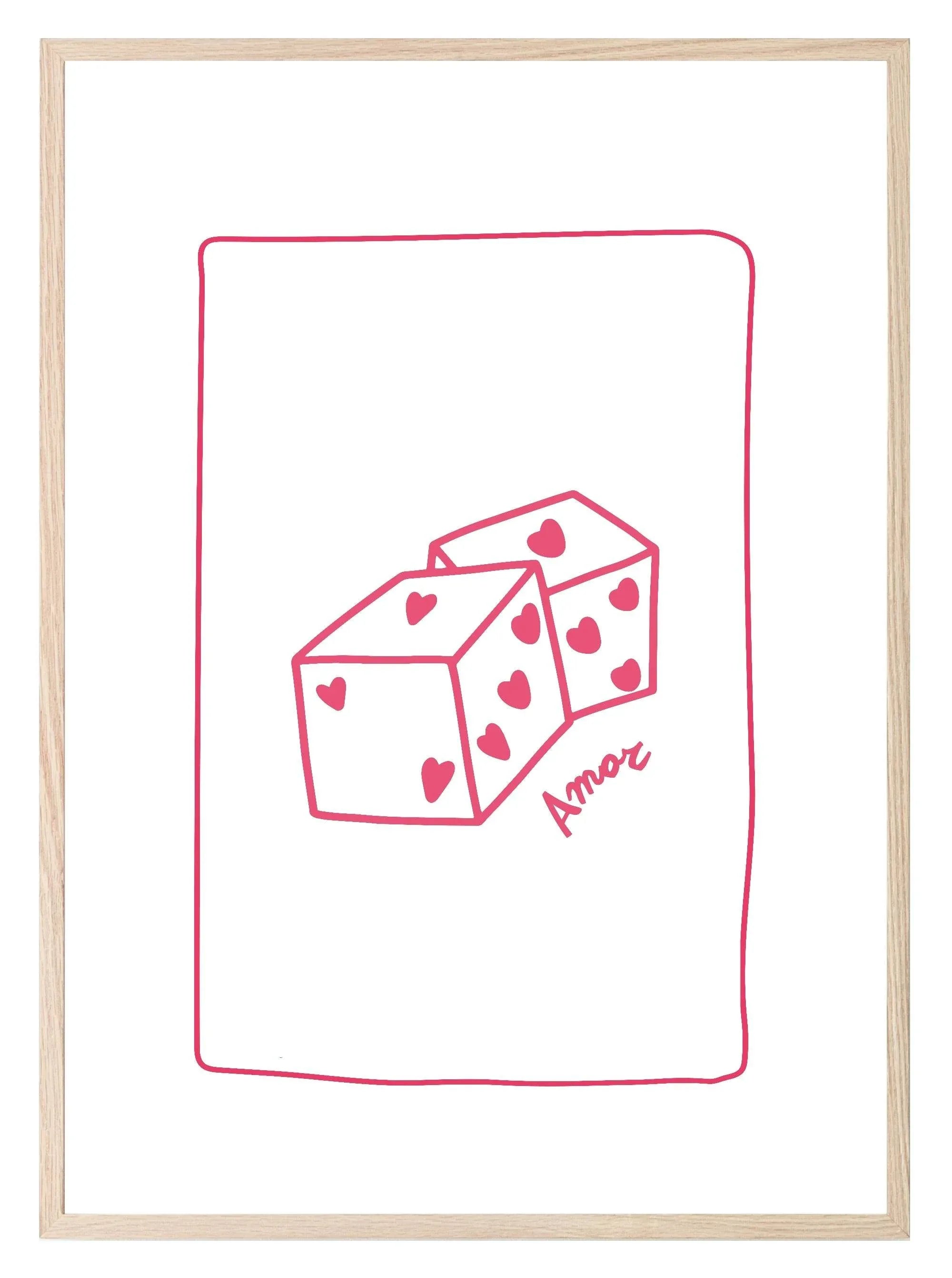 Amore Dice Print | Romantic Wall Art - Larosier Prints