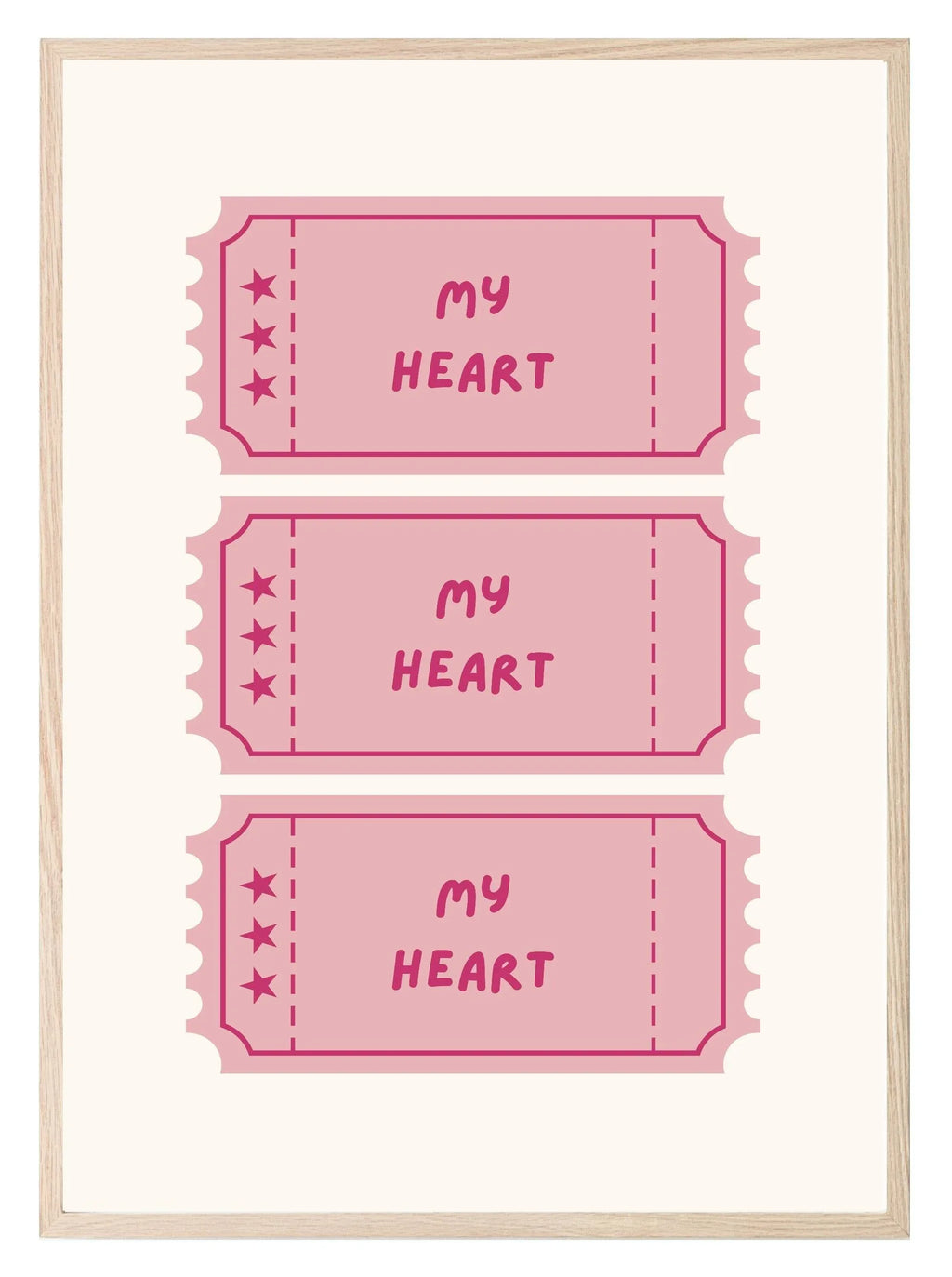 Ticket To My Heart Print | Romantic Wall Art - Larosier Prints