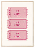 Ticket To My Heart Print | Romantic Wall Art - Larosier Prints