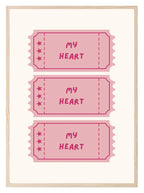 Ticket To My Heart Print | Romantic Wall Art - Larosier Prints
