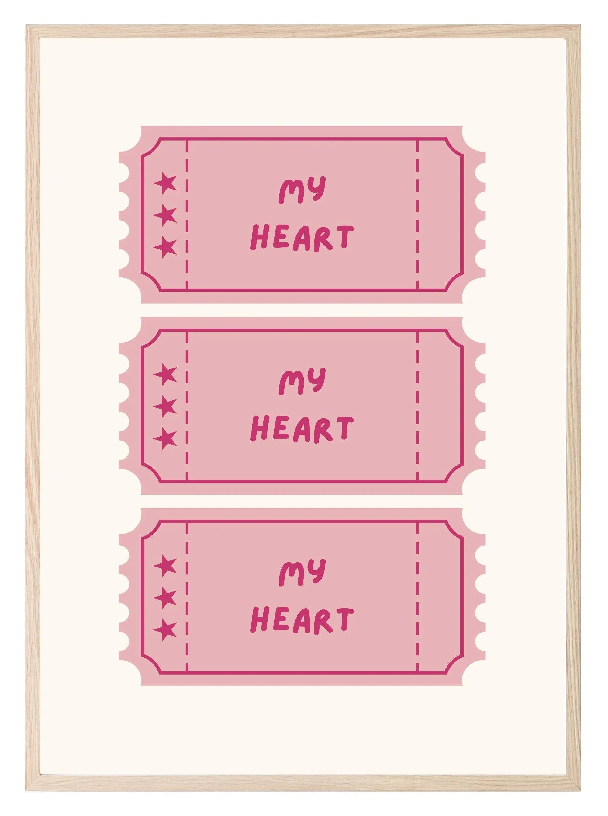 Ticket To My Heart Print | Romantic Wall Art - Larosier Prints
