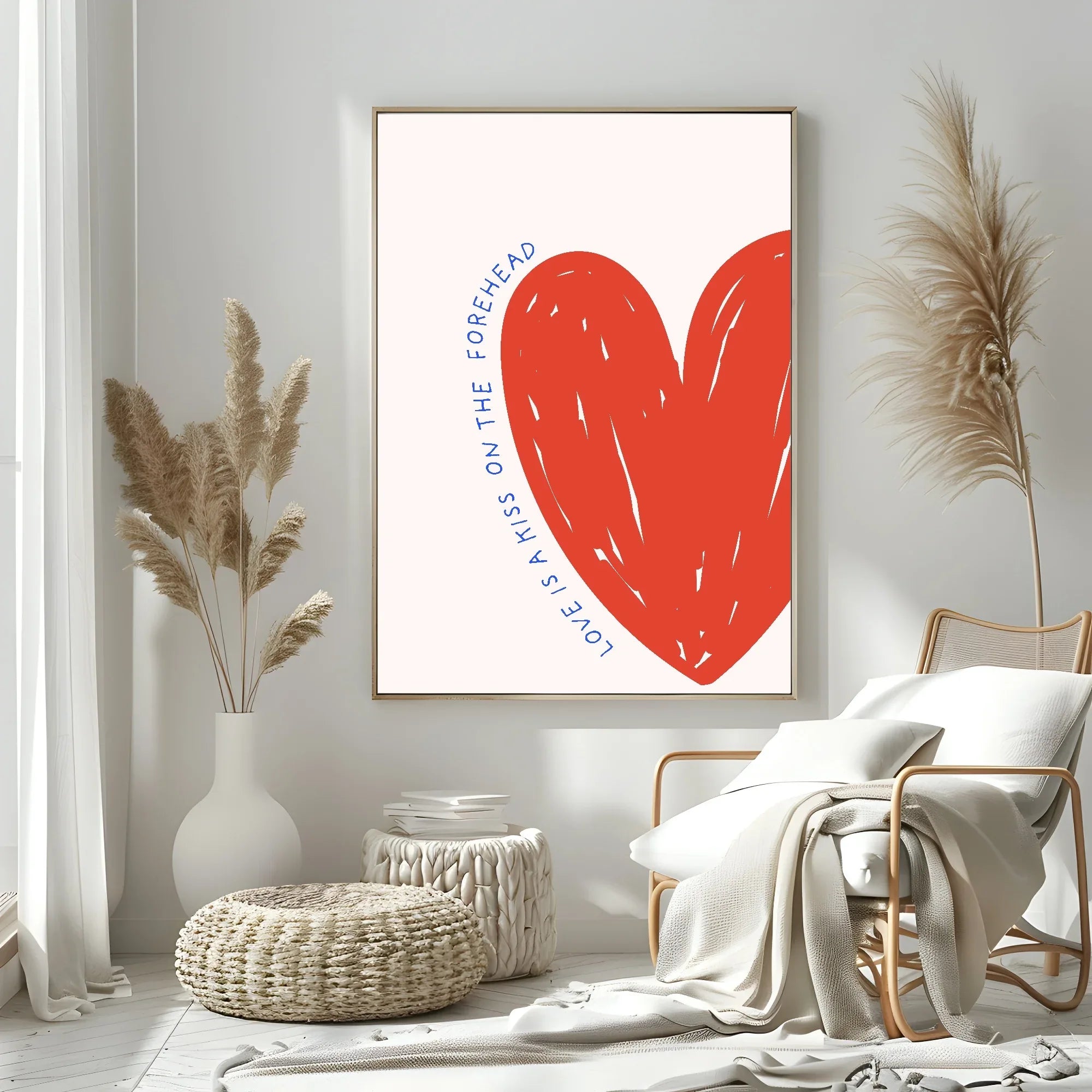 Love Is A Kiss On My Forehead Print | Romantic Wall Art - Larosier Prints