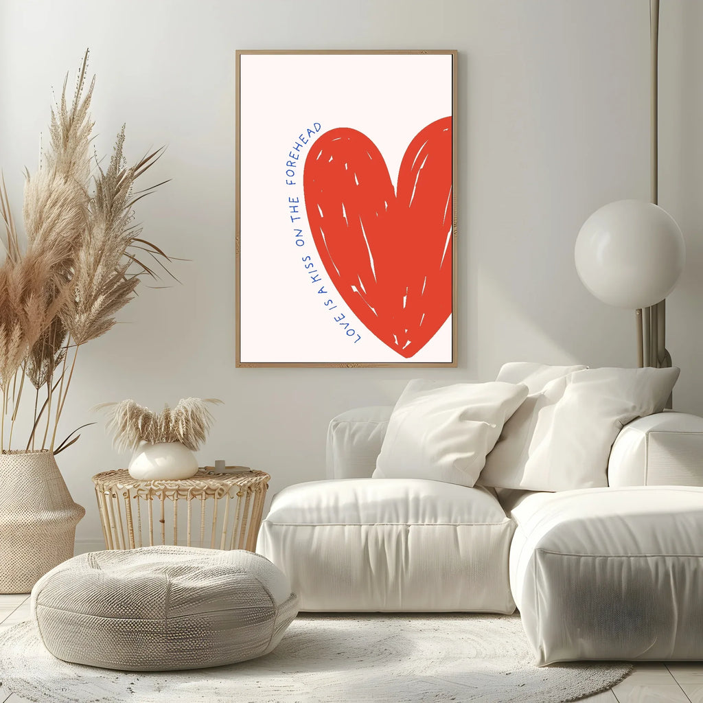 Love Is A Kiss On My Forehead Print | Romantic Wall Art - Larosier Prints