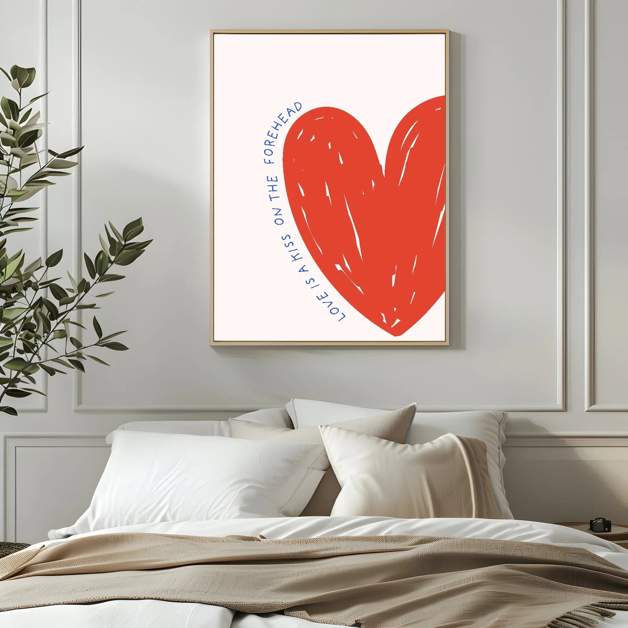 Love Is A Kiss On My Forehead Print | Romantic Wall Art - Larosier Prints