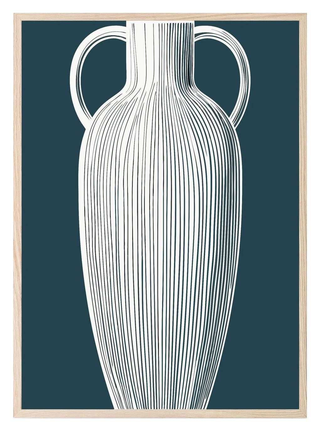 Blue Striped Vase Print | Navy Modern Wall Art - Larosier Prints